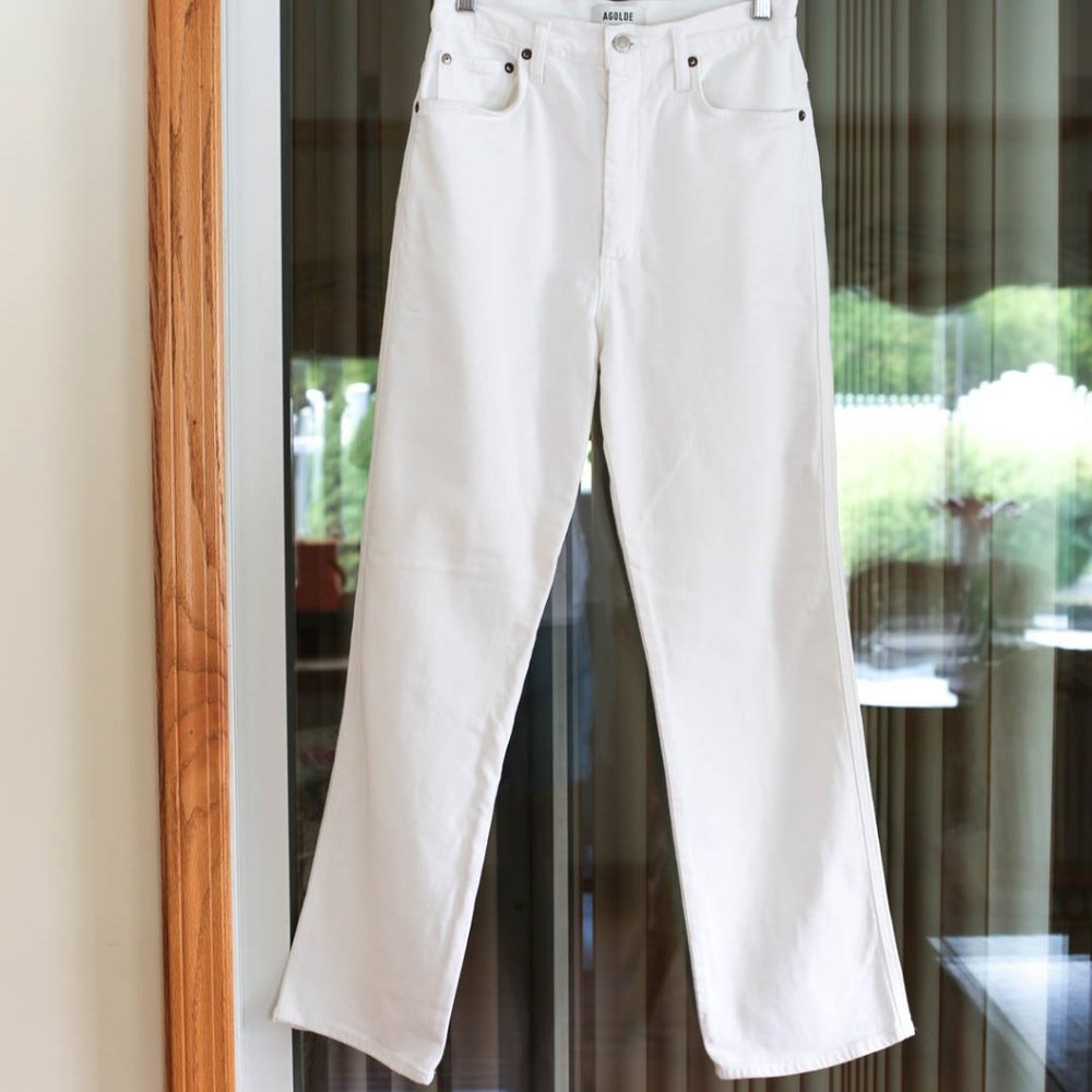 Agolde Pinch-Waist White Denim Jeans